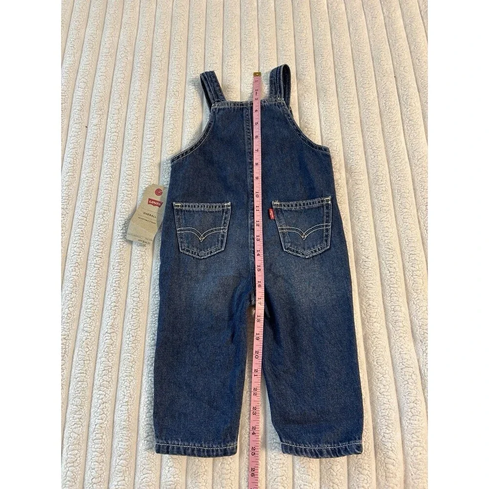 NWT Baby Levi's Overalls 18 Months Dark Wash Denim Kids Family Photo Pumpkin Fal